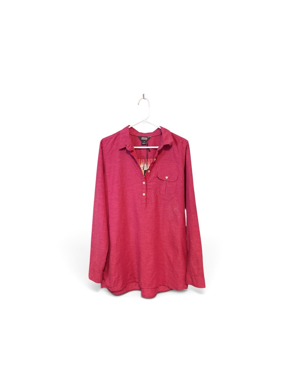 NWT Outdoor Research Coralie Long Sleeve Henley Shirt Sangria Pink XL